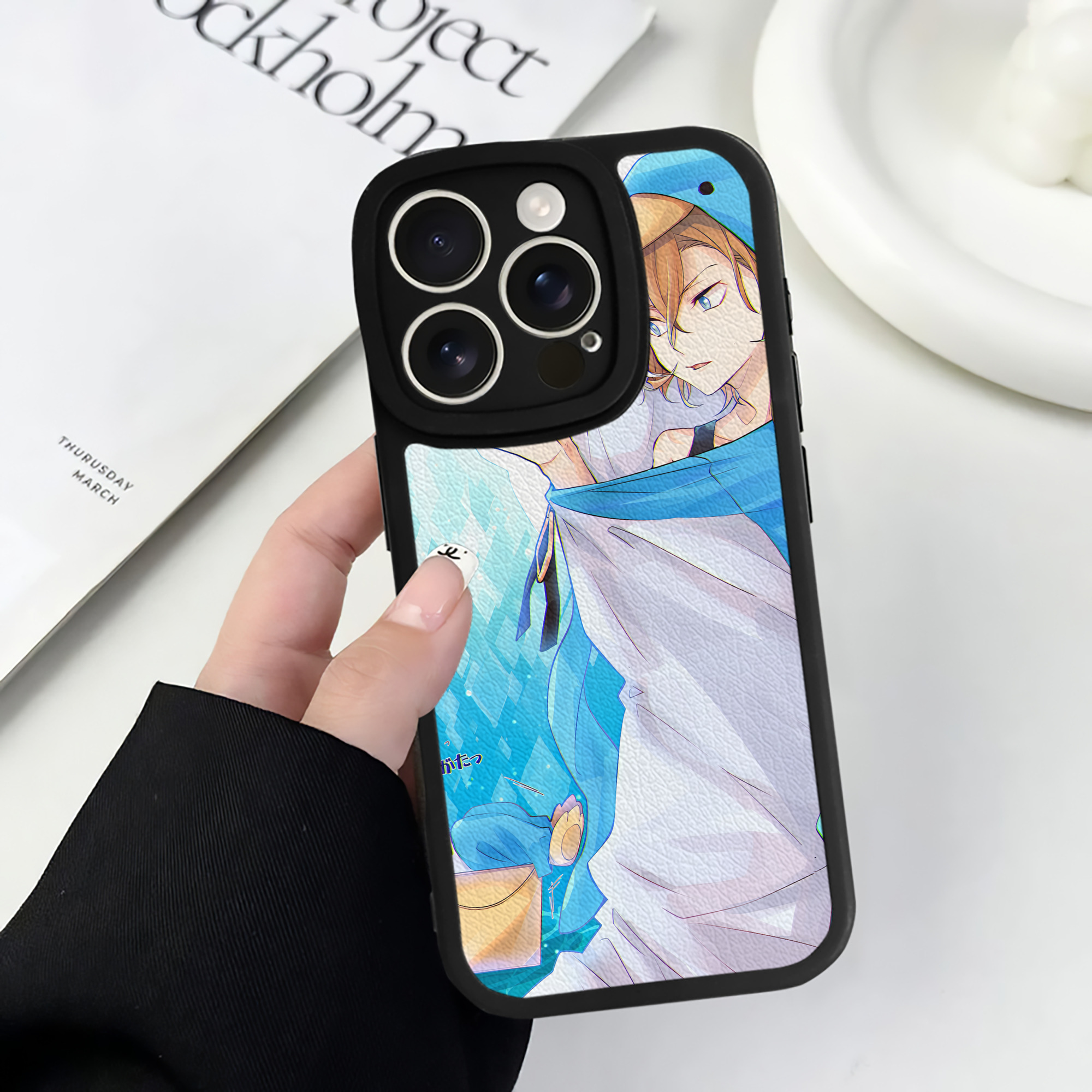 （画像用） 文豪ストレイドッグス Bungo Stray Dogs 【iPhone 16シリーズ対応】シリコンスマホケース（レザー調） 材質：シリコン